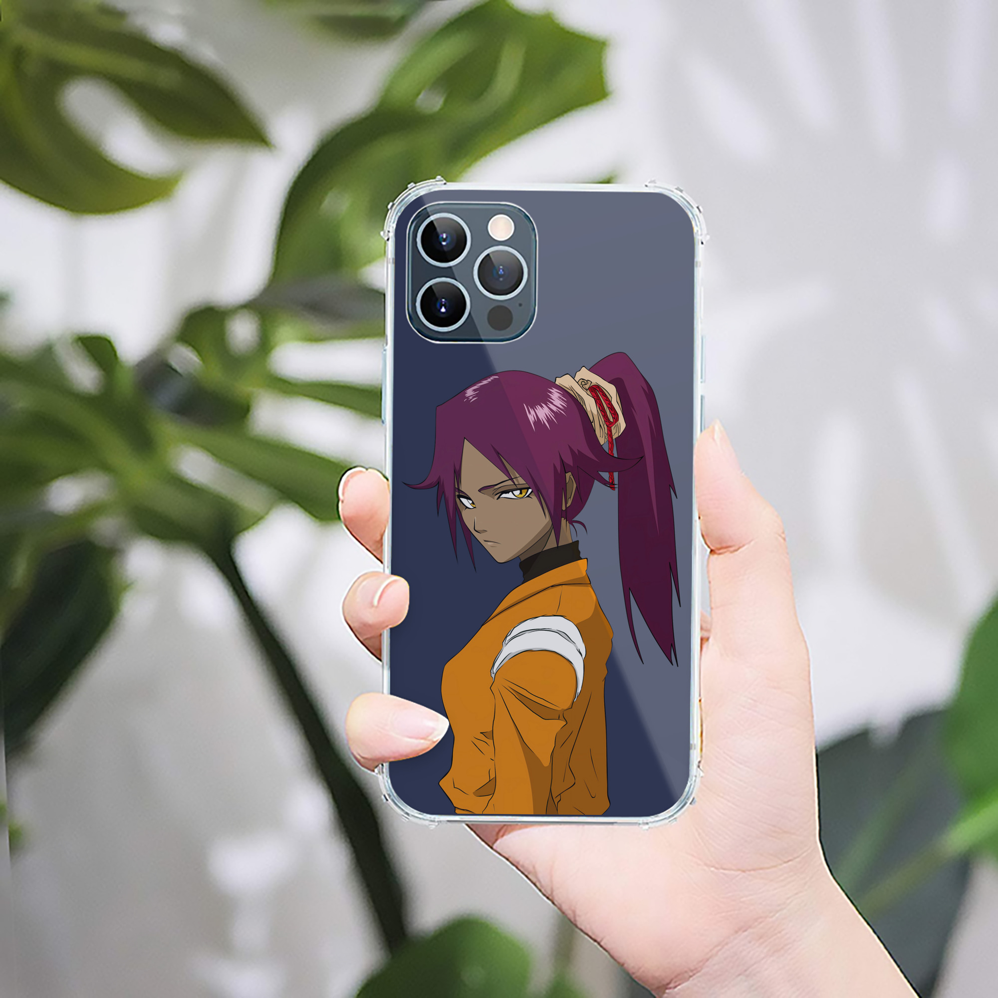 （画像用） ブリーチ 四楓院 夜一（しほういん よるいち） BLEACH Shihouin Yoruichi 【iPhone 12シリーズ対応】透明スマホケース（クリアソフトケース）